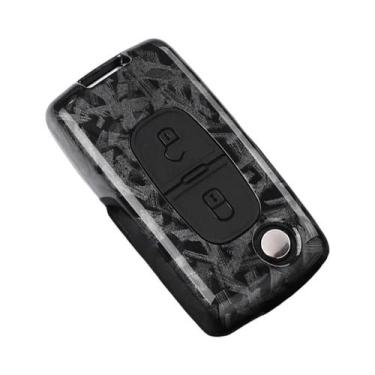 Imagem de Capa De Chave De Carro Em Fibra De Carbono ABS Para Peugeot 107 207 30