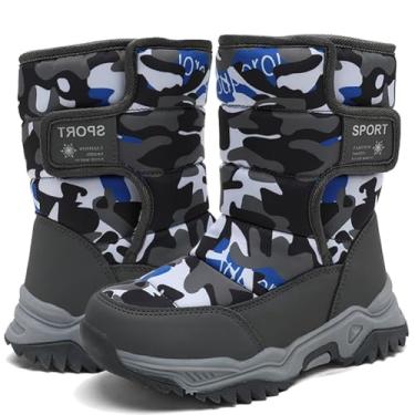Imagem de Botas de neve para meninos e meninas, botas de inverno, quente, impermeável, antiderrapante, resistente ao frio, calçados unissex, Cinza militar, 13 Little Kid