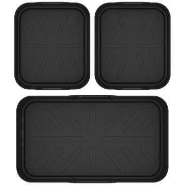 Imagem de KHZSPP Panela de silicone Airfryer de grande capacidade resistente ao calor forros de cesta de fritadeira a ar versátil cesta de silicone para forno ou vaporizador (preto)