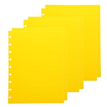 Imagem de ITSYHPRO Medium Discbound Notebook PP Covers/Index(3 Set/6PCS) Candy Colors Compatible with Circa Arc TUL and Happy Planner(Yellow,Medium)
