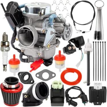Imagem de GY6 Carburador de desempenho 150CC serve para TaoTao 125CC PD24J 24 mm Scooter Kymco Roketa Moped motocicleta ATV Go Kart peças 152QMJ 152QMI 157QMJ 157QMI 157QMI 4 tempos com kit de carburador