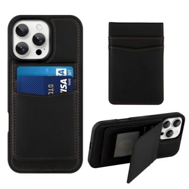 Imagem de aidvaia Capa de telefone compatível com iPhone 16 Pro Max, compatível com Magsafe, capa carteira magnética destacável e porta-cartão. Preto