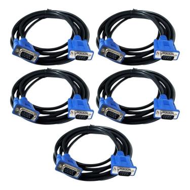 Imagem de 3X Combo 5 Cabos Vga Para Monitor Cabo Resistente Blindado