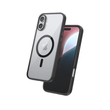 Imagem de FLOLAB Surtect Tri-Fusion Magnético para iPhone 16 Capa Protetora Slim Design Magsafe Compatível com Grau Militar - Preto Transparente