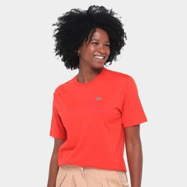 Imagem de Camiseta Lacoste Casual Feminina, Vermelho, GG