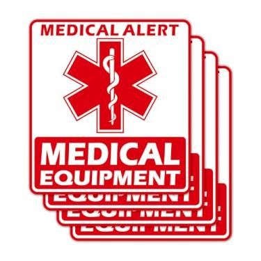 Imagem de TINNALART Adesivos de etiqueta de bagagem de alerta de equipamento médico, adesivos de primeiros socorros, para bagagem, caixas, estojos, impermeável, durável, equipamentos médicos frágeis/alça com