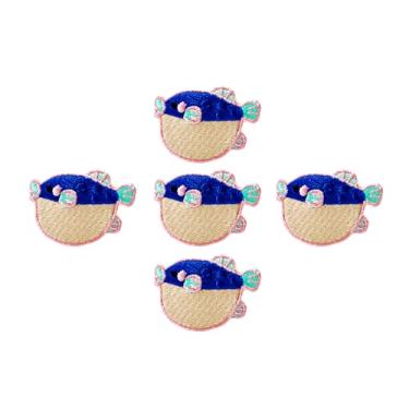 Imagem de Conjunto de 5 peças Ploen Mini Peixe Balão Peixe Balão Blowfish Logotipo Bonito Desenho Animado 1 Patches Costurados Ferro em Aplique Bordado Emblema Remendo Roupas DIY Fantasia