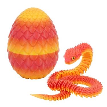 Imagem de nezababycos Cobra Impressa Em 3D Com Ovo, Dragão De Cristal, Brinquedos Fidget Dentro Um Mistério Articulado Articulações Flexíveis, Animais, Ovos Surpresa, Mesa Executiva Para Adultos, Decoração Es