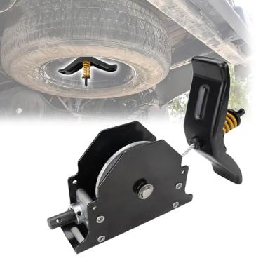 Imagem de Guincho de reboque para pneu sobressalente suporte de pneu sobressalente ajustável com cabo de deslocamento kit de guincho de elevação fácil de reboque compatível com trailers trailers caminhões