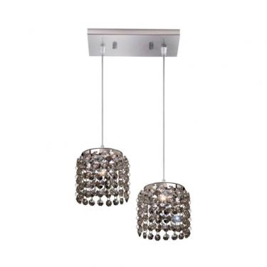 Imagem de Pendente Cristal Redondo Ø27x10,5cm 2 Lâmpadas G9 Milano Bronzearte Fume