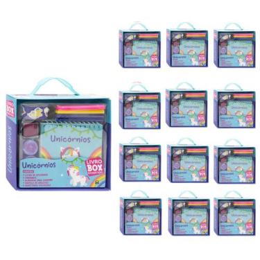 Imagem de Kit 15 Livro-Box - UNICÓRNIO -Atividades C/ Canetas E Acess. Aniversár