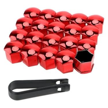 Imagem de BYYINGSUS 20 pçs/conjunto 19/17 mm tampas de proteção de porcas de roda de carro tampas tampa de parafuso de cubo automático parafuso de porca de pneu de carro decoração exterior (19 mm)