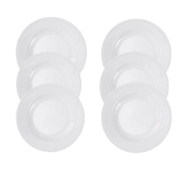 Imagem de Jogo Jantar 6 Pçs Prato Fundo Branco Melamina 25Cm 2009B