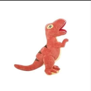 Imagem de Dinossauro De Pelúcia Infantil 30Cm Brinquedo Macio Educativo Decoração Quarto Crianças (Vermelho)