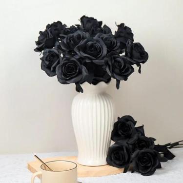 Imagem de Kit 4 Rosas Artificial Para Arranjos E Buquê Flores Decoração Enfeite 