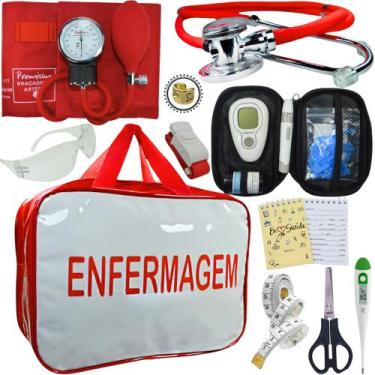 Imagem de Kit Enfermagem + Aparelho Medidor Glicose Completo Premium - Love Saud