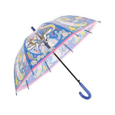 Imagem de Guarda-Chuva Infantil Transparente Bailarina Azul Fazzoletti