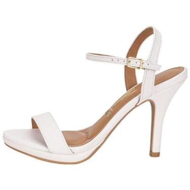 Imagem de Sandália feminina salto fino vizzano 62101019, Branco, 37