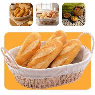 Imagem de Cesta com Alça Forrada Multiuso para Café da manha Presente Organizado