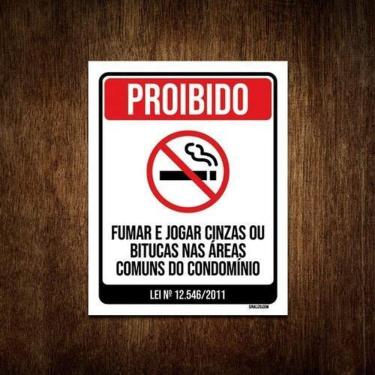 Imagem de Placa De Sinalização - Proibido Fumar No Condomínio 36X46