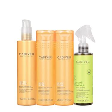 Imagem de Kit Cadiveu Professional Nutri Glow Shampoo Condicionador Maxi Ondas e Booster Pré Shampoo (4 produtos)