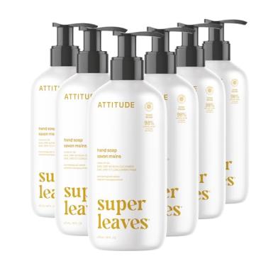 Imagem de ATTITUDE Sabonete líquido para as mãos, verificado por EWG, produtos veganos para cuidados pessoais vegetarianos, folhas de limão, 40 ml (pacote com 6)