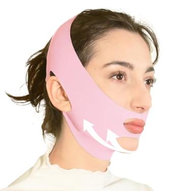 Imagem de Máscara de levantamento de linha V, alça de queixo para dormir, alça de levantamento de rosto, alça de queixo, máscara de linha V, modelador de mandíbula, redutor de queixo duplo, fita para lifting