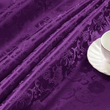 Imagem de Cobedzy Tecido de cetim puro da The Yard - 1,5 m 152 cm de largura, tecido jacquard de cetim luxuoso para artesanato DIY e confecção de roupas