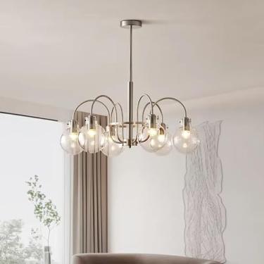 Imagem de Lustre de vidro vintage, luminária pendente industrial de ferro para restaurante, sala de jantar, luz de teto em tanle para casa