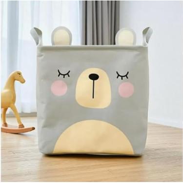 Imagem de Cesto Organizador Dobrável Impermeável para Roupas Sujas, Brinquedos e Lavanderia (Urso)