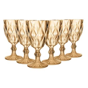 Imagem de LYOR - Conjunto 6 Taças de Acrílico Diamond Âmbar 330ml