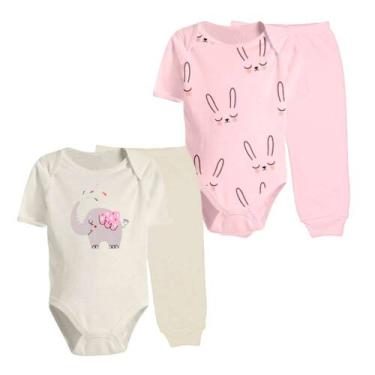 Imagem de Kit Roupa de Bebê Maternidade Verão 4 Pçs Body Curto e Mijão - Koala B