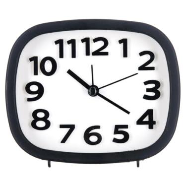 Imagem de Relógio De Mesa Decorativo Despertador Escritório Quarto Sala/REL-028 (Preto e Branco)