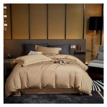 Imagem de Conjunto de capa de edredom queen dupla de cor sólida de luxo 1000TC algodão macio e sedoso fronha de edredom (5 king)