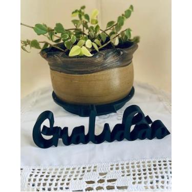 Imagem de Letreiro Decorativo Gratidão em Plástico  Placa Motivacional para Sala