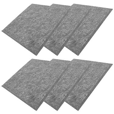 Imagem de Domary Painéis Silenciadores à Prova de Fogo, 6 Peças, Fibra de Poliéster, Placa Acústica de Absorção de Som para Gravação, Estúdio de Piano, Sala (Cinza)