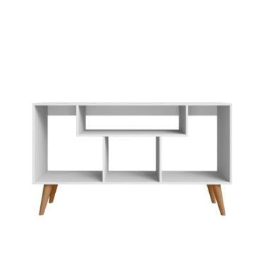 Imagem de Rack para TV Estilo Retro Moderno, Móvel Versátil para Sala e Quarto(Branco)