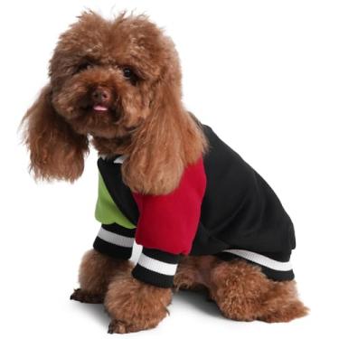 Imagem de GreenJoy Moletom pulôver para cães – Suéteres elásticos para cachorros e gatos, roupas de inverno macias e quentes para cães pequenos, médios e grandes (preto + vermelho + verde, médio/grande)