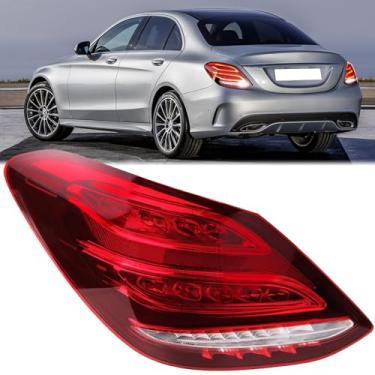 Imagem de Pinkomoto Luzes traseiras de LED compatíveis com Mercedes Benz W205 C300 2015 2016 2017 2018, lanterna traseira de seta de freio esquerdo, substituição da lanterna traseira do lado do motorista W205