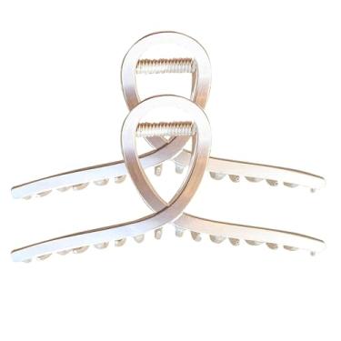 Imagem de Grampos de garra de cabelo grandes de metal brilhante, forte tensão de mola, mandíbula de cabelo para pente de cabelo grosso, boa presilha, prendedor com dentes, acessórios de cabelo femininos (prata)