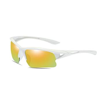Imagem de Efashion Óculos de sol esportivos para homens e mulheres óculos de sol polarizados para ciclismo 100% bloqueio UV, Branco, Medium