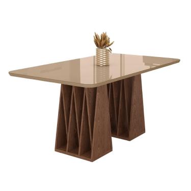Imagem de Mesa de Jantar Orquestra 6 Lugares com Tampo de Vidro