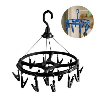 Imagem de Varal Multiuso 16 Pregadores Roupa Íntima Lavanderia - Preto