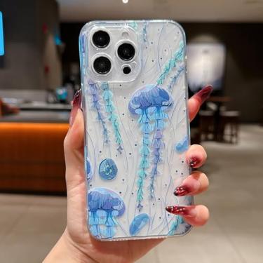 Imagem de Capa compatível com iPhone Xs Max (proteção contra quedas de grau militar de 3 metros), com design de água-viva, capa à prova de choque de TPU 34Jellyfish-XS Max