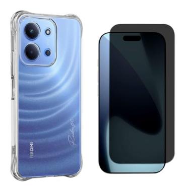 Imagem de FIT IT Capa Capinha Proteção Anti Impacto para Xiaomi C85 e Película 5D Privacidade, Kit Aplicação Incluído