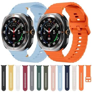 Imagem de Compatível com Samsung Galaxy Watch8 Classic 46 mm / Watch8 44 mm/40 mm xDfind Pulseira de silicone costurada de grão ondulado, tamanho: G (verde espacial)