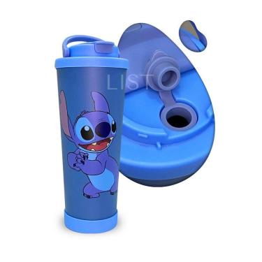 Imagem de Copo Térmico Stitch E Angel 850Ml Com Canudo Inox Envio 24Hr