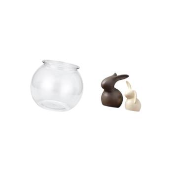 Imagem de Fenteer Vaso de Cerâmica Transparente para Aquário, Ornamento de para Quarto, Sala de Estar, Mesa, Armário de Jardim de Páscoa, Decoração de Casa, Está