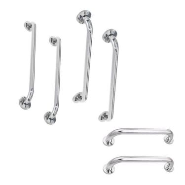 Imagem de Alça Barra De Apoio Inox 40cm 70cm 80cm6 Unidades Suporte Acessibilidade Idoso Cadeirante Banheiro