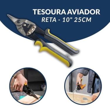 Imagem de Tesoura Aviador Reta Corta Chapa Drywall 10 Polegadas 25cm - Lotus